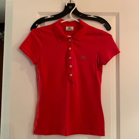 Excellent condition Lacoste golf shirt, red-pink, brand new - Picture 1 of 2